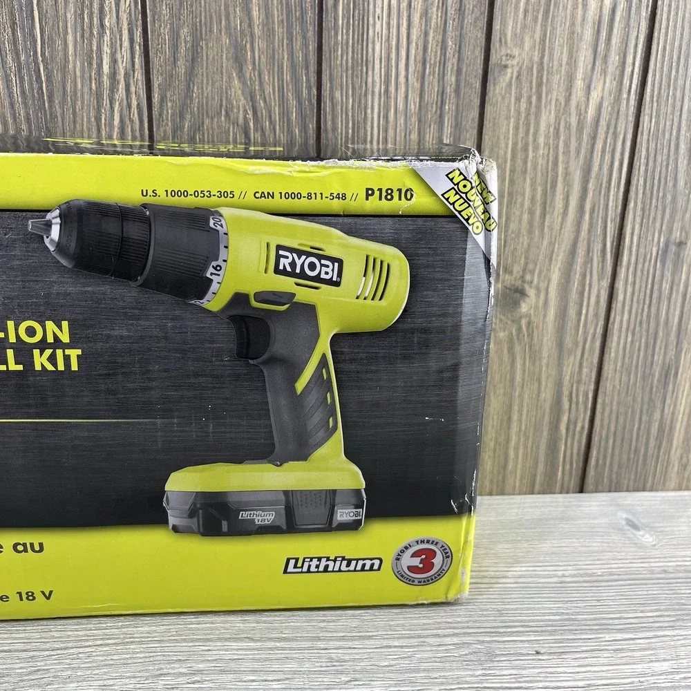 Ryobi ONE+ 18V Lithium-Ion Starter Drill Kit. New Open Box